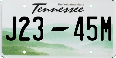 TN license plate J2345M
