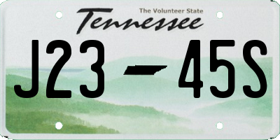 TN license plate J2345S