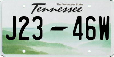 TN license plate J2346W