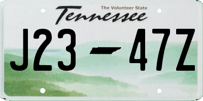 TN license plate J2347Z
