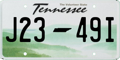 TN license plate J2349I