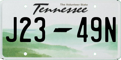 TN license plate J2349N