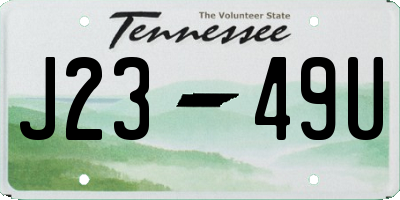 TN license plate J2349U