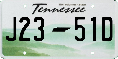 TN license plate J2351D