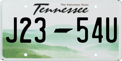 TN license plate J2354U