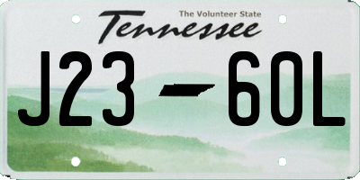 TN license plate J2360L