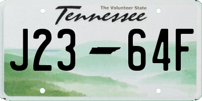 TN license plate J2364F