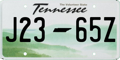 TN license plate J2365Z