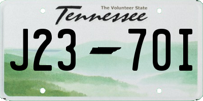 TN license plate J2370I