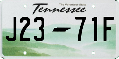 TN license plate J2371F