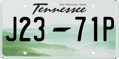 TN license plate J2371P