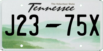 TN license plate J2375X