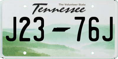 TN license plate J2376J