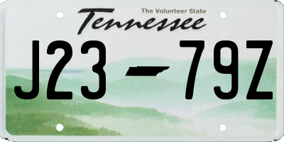 TN license plate J2379Z