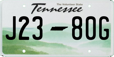 TN license plate J2380G
