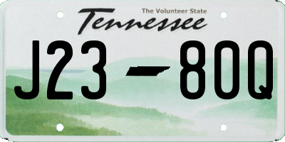 TN license plate J2380Q