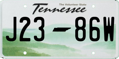 TN license plate J2386W