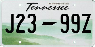 TN license plate J2399Z