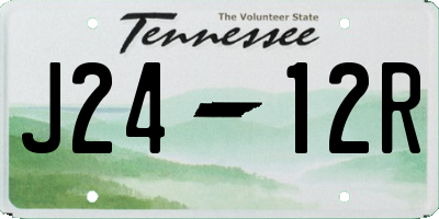 TN license plate J2412R
