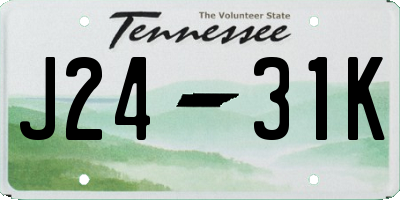 TN license plate J2431K