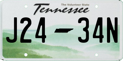 TN license plate J2434N