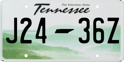 TN license plate J2436Z