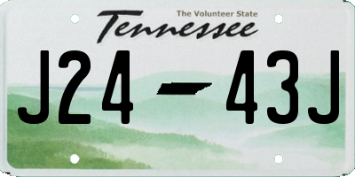 TN license plate J2443J