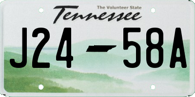 TN license plate J2458A