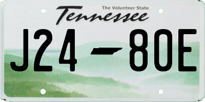 TN license plate J2480E