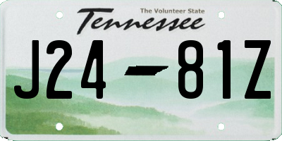 TN license plate J2481Z