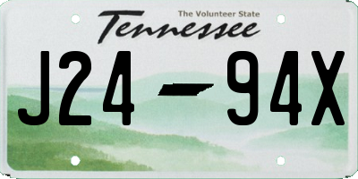 TN license plate J2494X