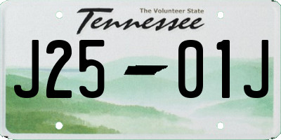 TN license plate J2501J