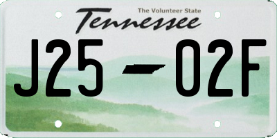 TN license plate J2502F