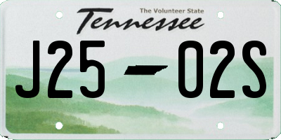 TN license plate J2502S
