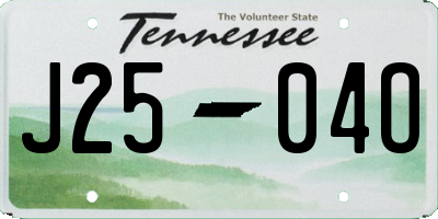 TN license plate J2504O