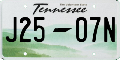 TN license plate J2507N
