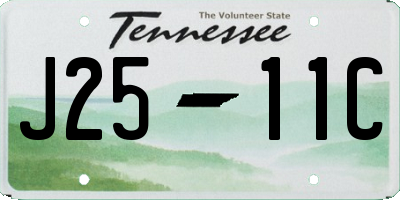 TN license plate J2511C