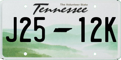 TN license plate J2512K