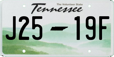 TN license plate J2519F