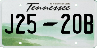TN license plate J2520B