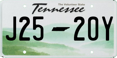 TN license plate J2520Y