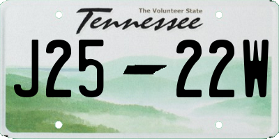 TN license plate J2522W