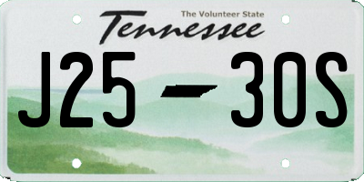 TN license plate J2530S