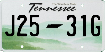 TN license plate J2531G