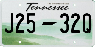 TN license plate J2532Q