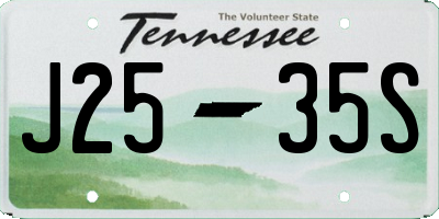 TN license plate J2535S