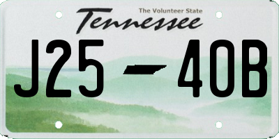 TN license plate J2540B