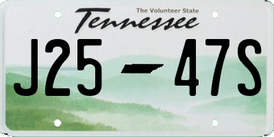 TN license plate J2547S