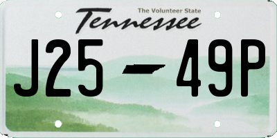 TN license plate J2549P