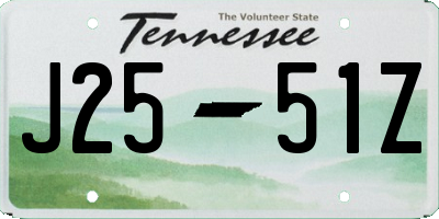 TN license plate J2551Z